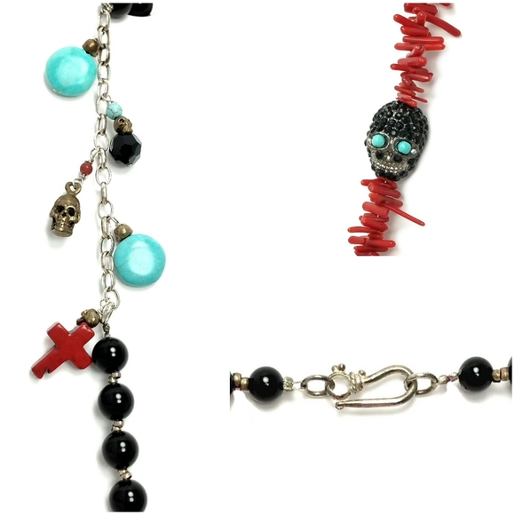 Kinley Sterling Silver Horn and Skull Necklace